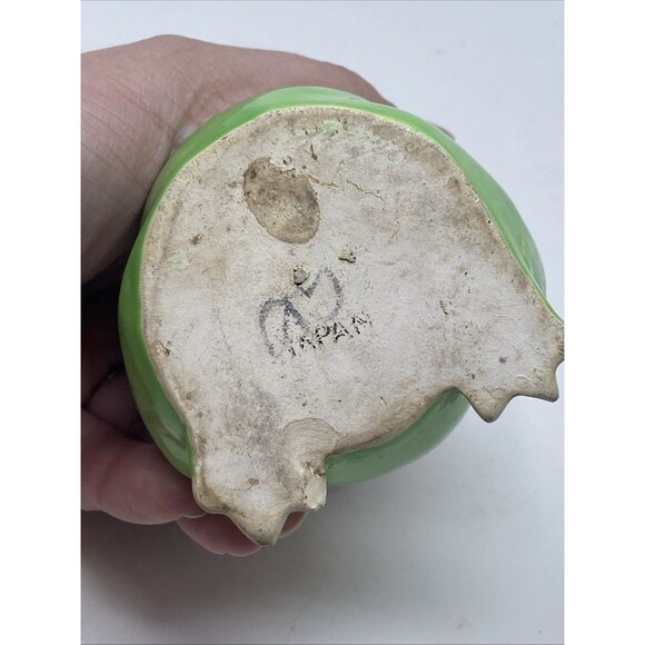 Vintage Ceramic Frog 4" Toothbrush Holder MCM VTG Green Toad 3-Slot - Picture 6 of 7